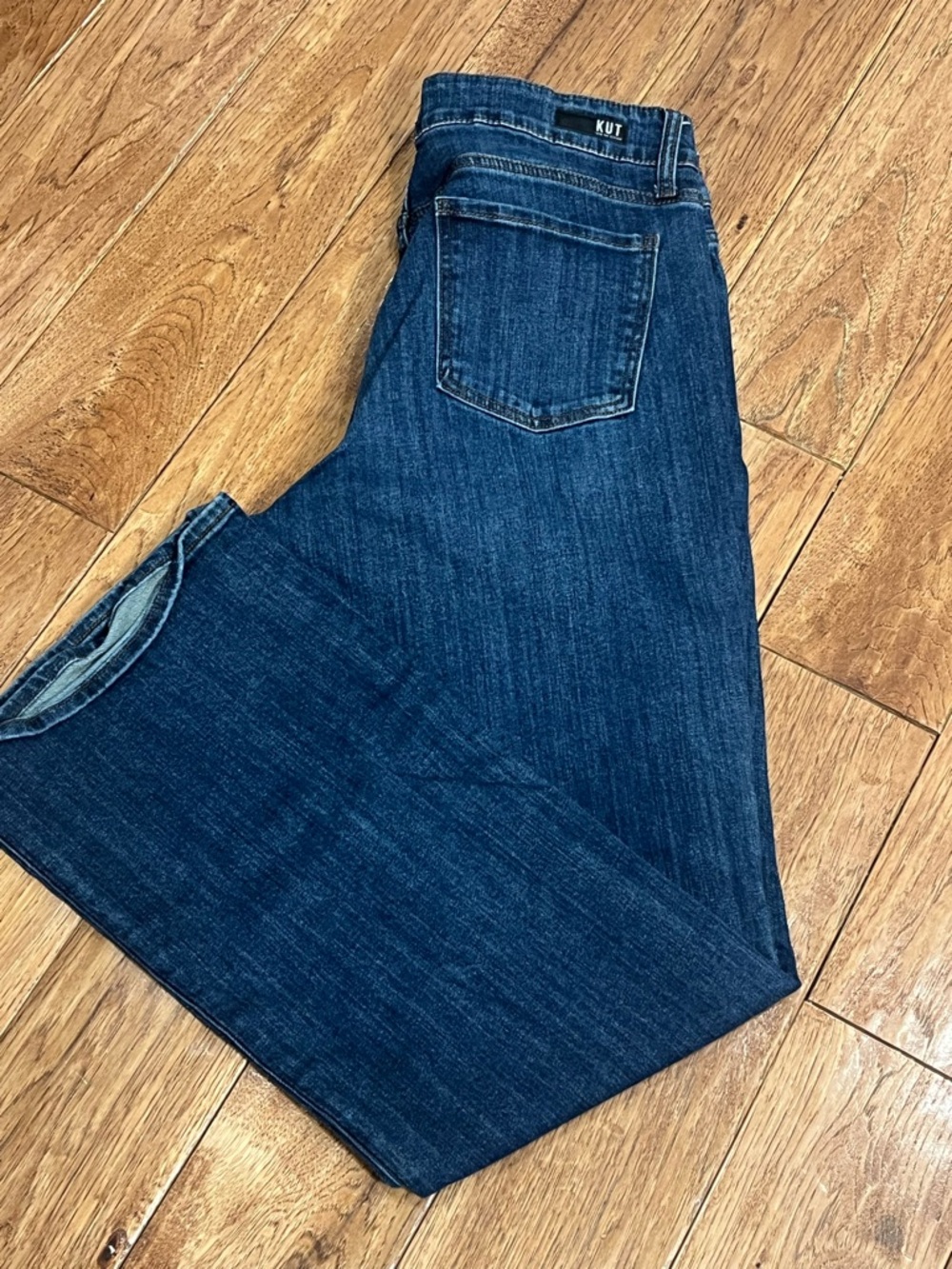Kut from the Kloth Women's Natalie Boot Cut Jeans in Dark Blue Denim